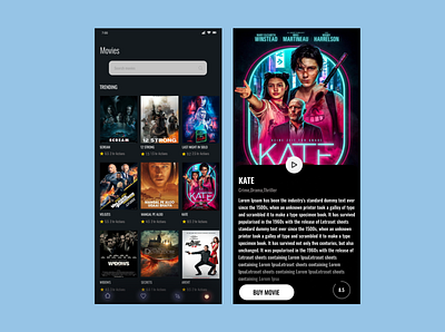 Movie UI app design typography ui ux