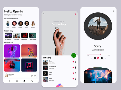 Music Player App design mobile typography ui user interface ux