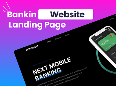 Money.com-Banking Website Landing Page design landing page mobile typography user interface web design