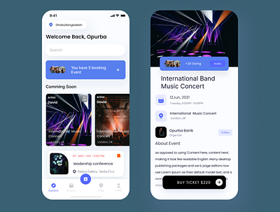 Event Booking Mobile App app design mobile ui user interface ux