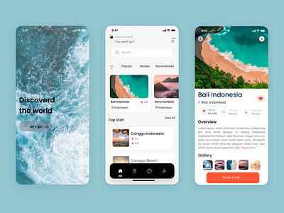 Travel App UI Design app design mobile typography ui user interface ux