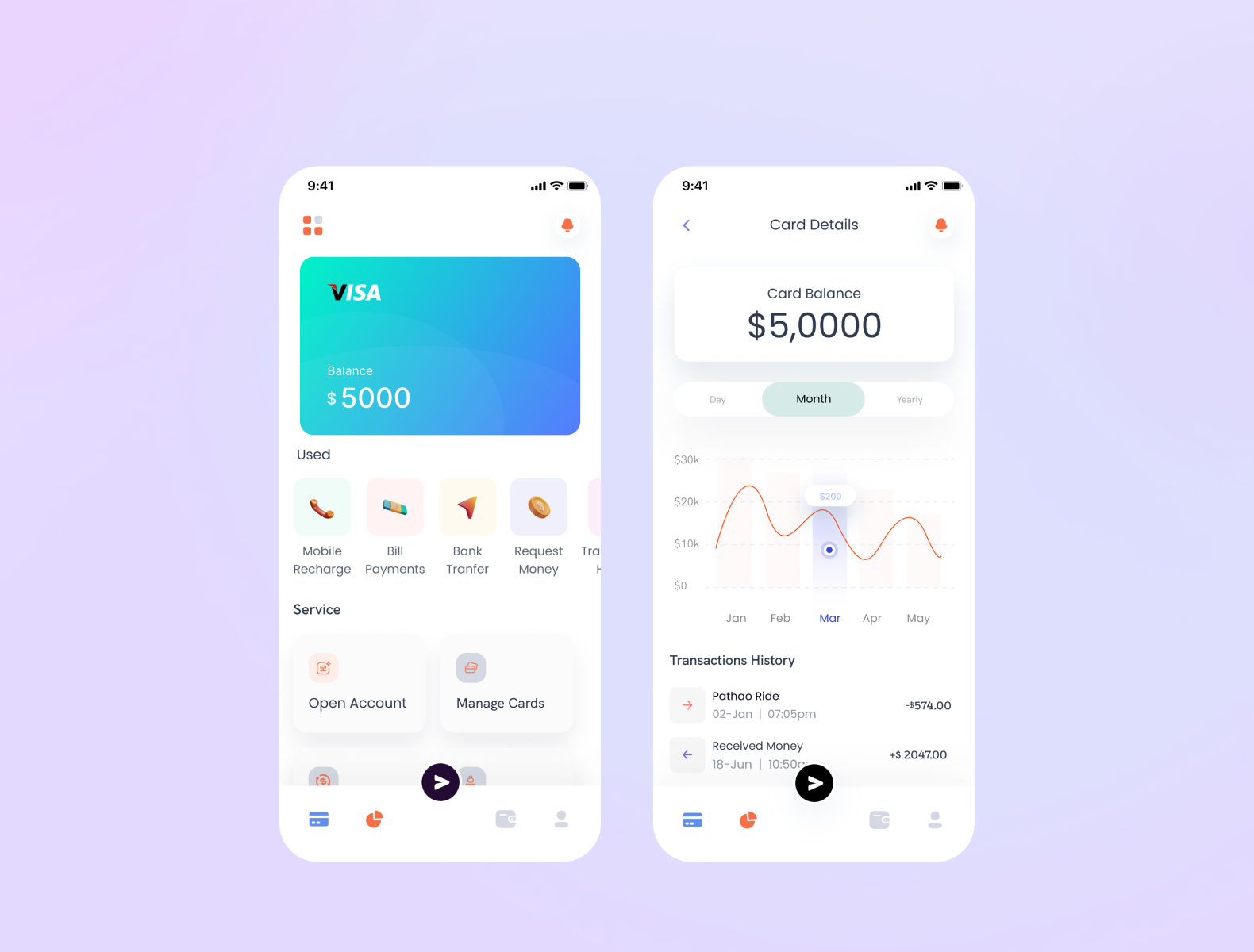 Banking App UI by Opurba Banik on Dribbble