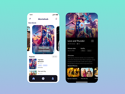 Movie App android app best bestdesign bestui branding design designui iso mobile movie typography ui user user interface ux web