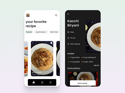 Recipe App app branding design mobile recipe ui uiux user interface ux