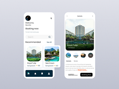 Hotel Booking App app booking branding design mobile ui user interface ux