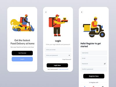 Food Delivery - login and sign up Screen app branding design food delivery login mobile typography ui user interface ux