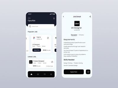 Job Finder App app bestdesign branding design finder job mobile typography ui user interface ux