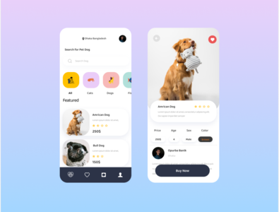 Pet Shop Mobile App Design by Opurba Banik on Dribbble