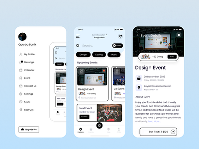 Event Mobile App app branding design event mobile typography ui user interface ux