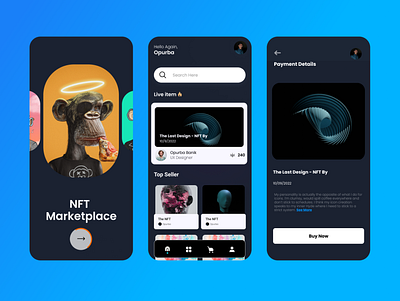 NFT Marketplace App app branding design mobile nft typography ui user interface ux