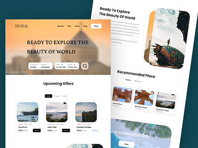 Travel Web Landing page app branding design landindpage mobile travel ui user interface ux