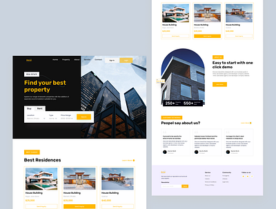 Real Estate - Landing Page animation app branding design landing page mobile real estate landing page typography ui user interface ux