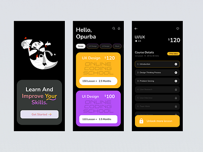 E-learning Mobile App UI