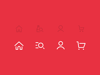 E-commerce Icon Set Redesign app branding cart clean ecommerce figma home icon identity illustration lines search user