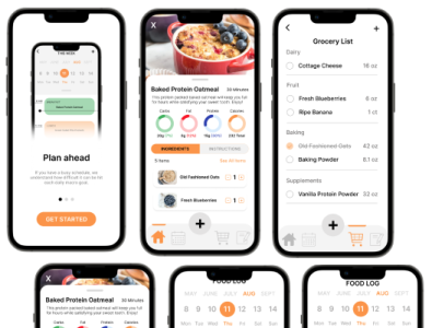 Prepped - A meal planning app app branding design ui ux