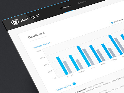 Mail Squad app board cms dashboard email interface mail stats web white label
