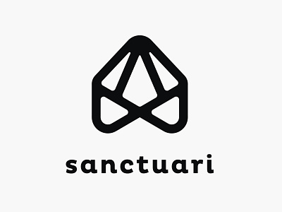 Sanctuari brand branding flat home house logo platform rent