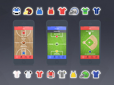 Puntr app application baseball basketball football soccer sport ui ui design