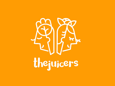 The Juicers branding fresh health juice juicers linear logo organic
