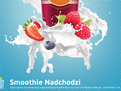 Smoothie poster (down) ad fresh fruit milk poster smoothie