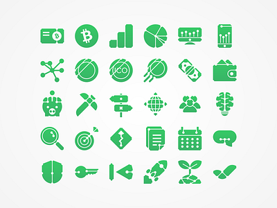 Blockroots Icons creative icons cryptocurrency cryptocurrency brand green icon icon set iconography icons iconset