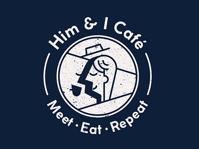 Him & I Cafe banding cafe canadian cartoon logo coffe shop coffee coffee logo illustration logo
