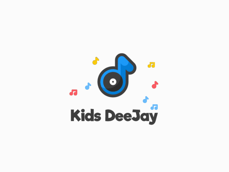 Kids Deejay logo (animated) app icon branding child children icon icons kids logo logo animation music app song