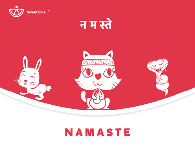 SweetLime branding illustraion kids kids illustration product yoga