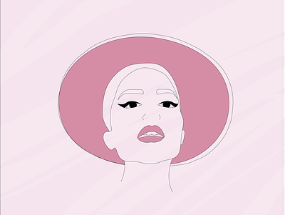 Woman Line Art graphic design illustration lady line art minimalism minimalistic pink woman