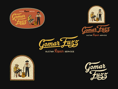 Gomar Fuzz Guitar Repair Branding illustration retrologo vintagebranding vintageillustration vintagelogodesign
