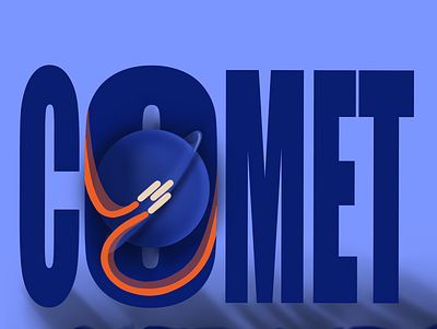Rocketship logo 'Comet' 3d brand branding dailylogochallenge design graphic design illustration logo motion graphics procreate rocketship rocketshiplogo shadows typography ui ux vector