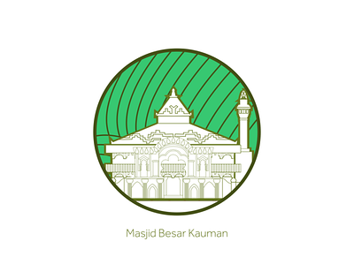 Kauman Grand Mosque architecture building mosque vector art
