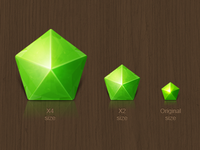 Green crystal game icon ui