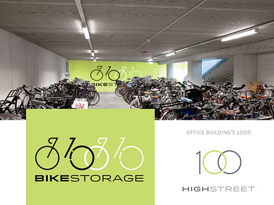 100 High Bike Storage bikes branding corporate environmental logo