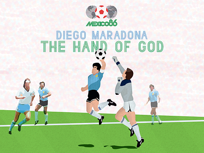 Diego Maradona & The hand of god 1986 character footbal ilustration maradona soccer world world cup
