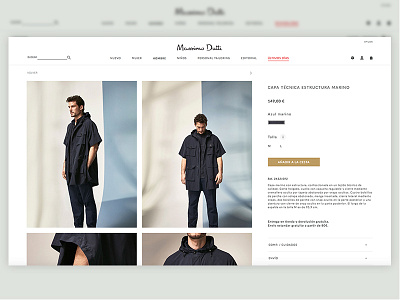 Ecommerce Product Page ( Massimo Dutti ) desktop details ecommerce page product