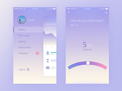 Recovery Tracking App health ios iphone mobile pain level ui ux