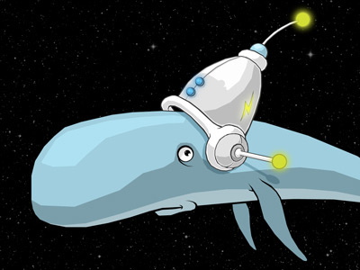 Whale (now with more helmet) illustration sci fi space whale