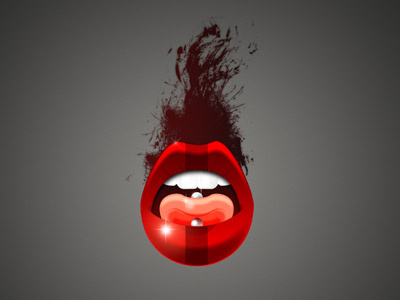 Red Lips graphic design illustration lips piercing seduction