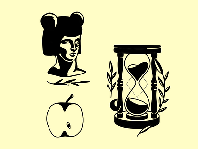 Times apple black black illustration illustration tattoo