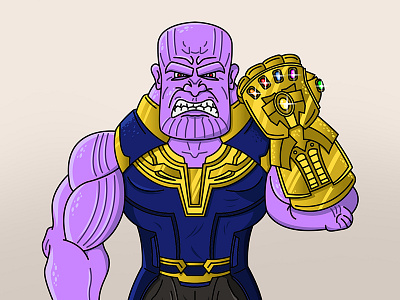 Thanos avengers flatdesign illustrator purple thanos vector