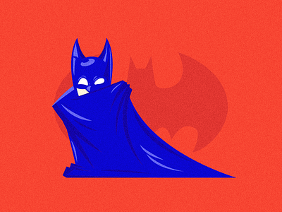 Batman color art batman blue flatdesign illustrator orange vector