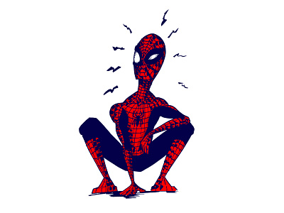Spiderman color drawing handdrawing red spiderman