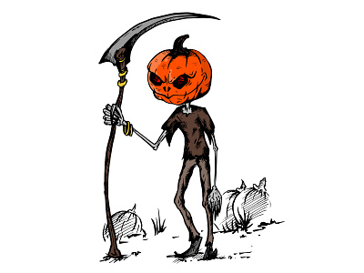 Halloween Pumpkin black drawing halloween illustrator orange pumpkin