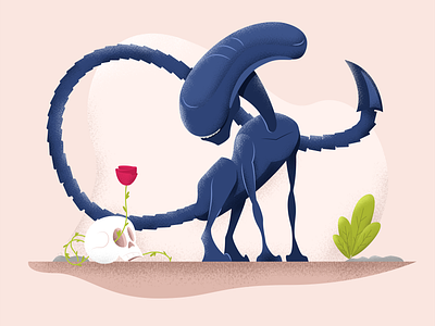 Alien adobe alien art character design drawing illustrator movie vector