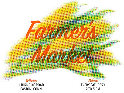 Weekly Challenge: Farmer's Market corn design dribbbleweeklywarmup farmersmarket halftone illustration weekly challenge