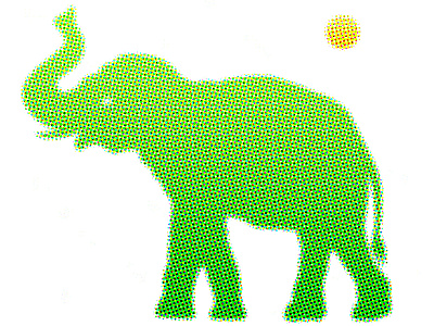 Elephant - halftone elephant halftone illustration jungle safari tropic