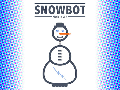 Snowbot dribbbleweeklywarmup halftone illustration robot snowman weekly challenge