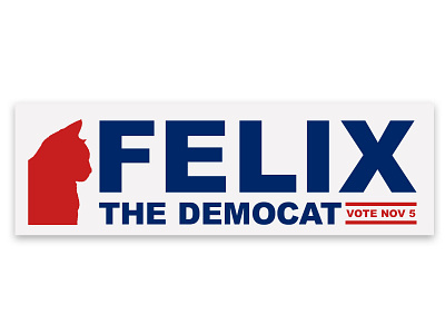 Felix the Democat campaign cat dribbbleweeklywarmup election vote weekly challenge