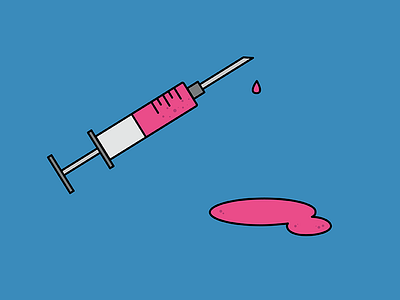 Dribbble Fix illustration juice pink shot syringe